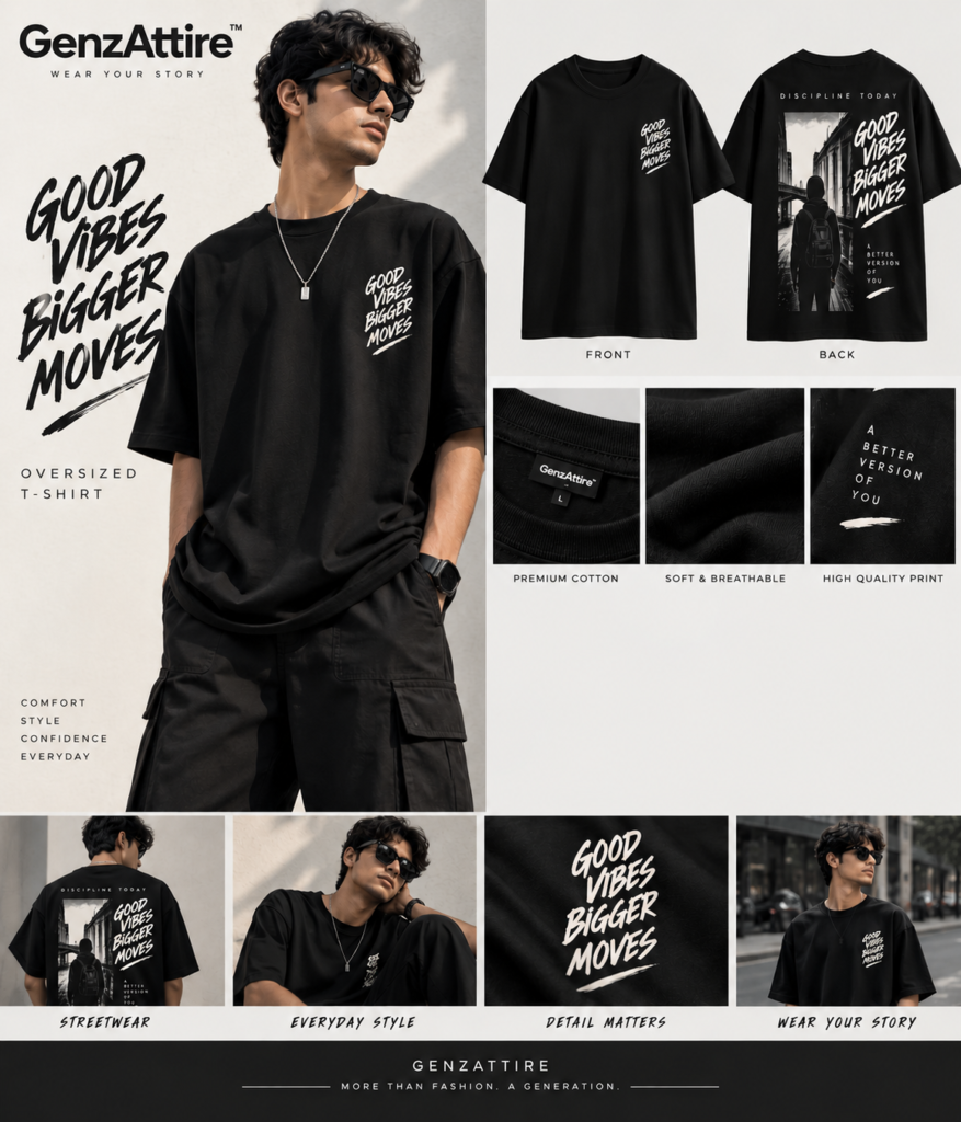 black oversized graphic t shirt for teens