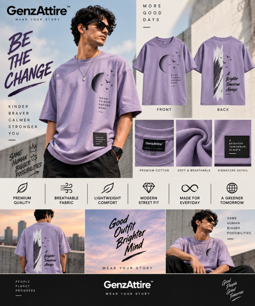 purple oversized graphic t shirt for teens